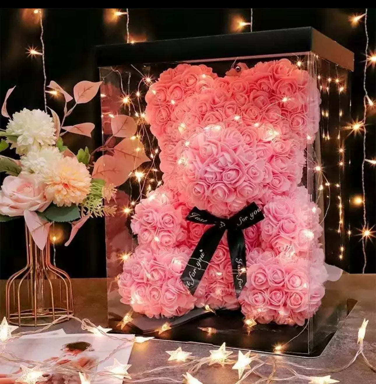 Rozenbeertje met licht