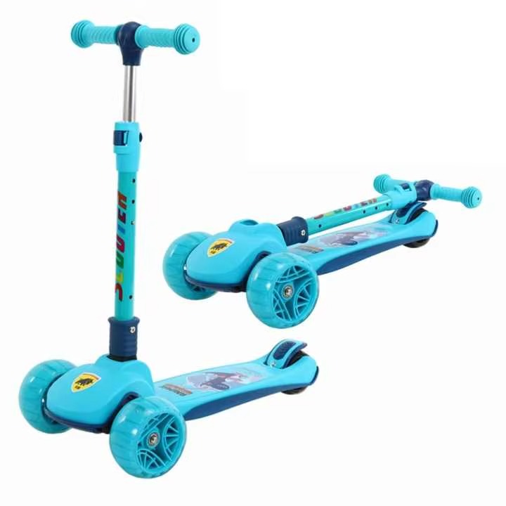 2-in-1 kinderstep met 3 wielen en lichtgevende LED-wielen voor peuters en kleuters – aluminium frame met stevig antislip-deck.